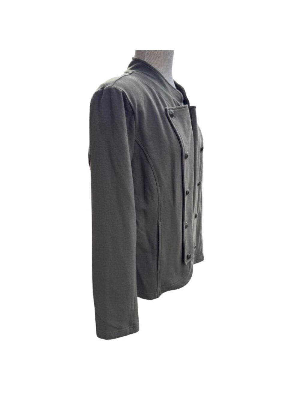 Tommy Hilfiger Women Band Jacket Olive Green XL Cotton Blend Double Breasted New - Picture 7 of 15